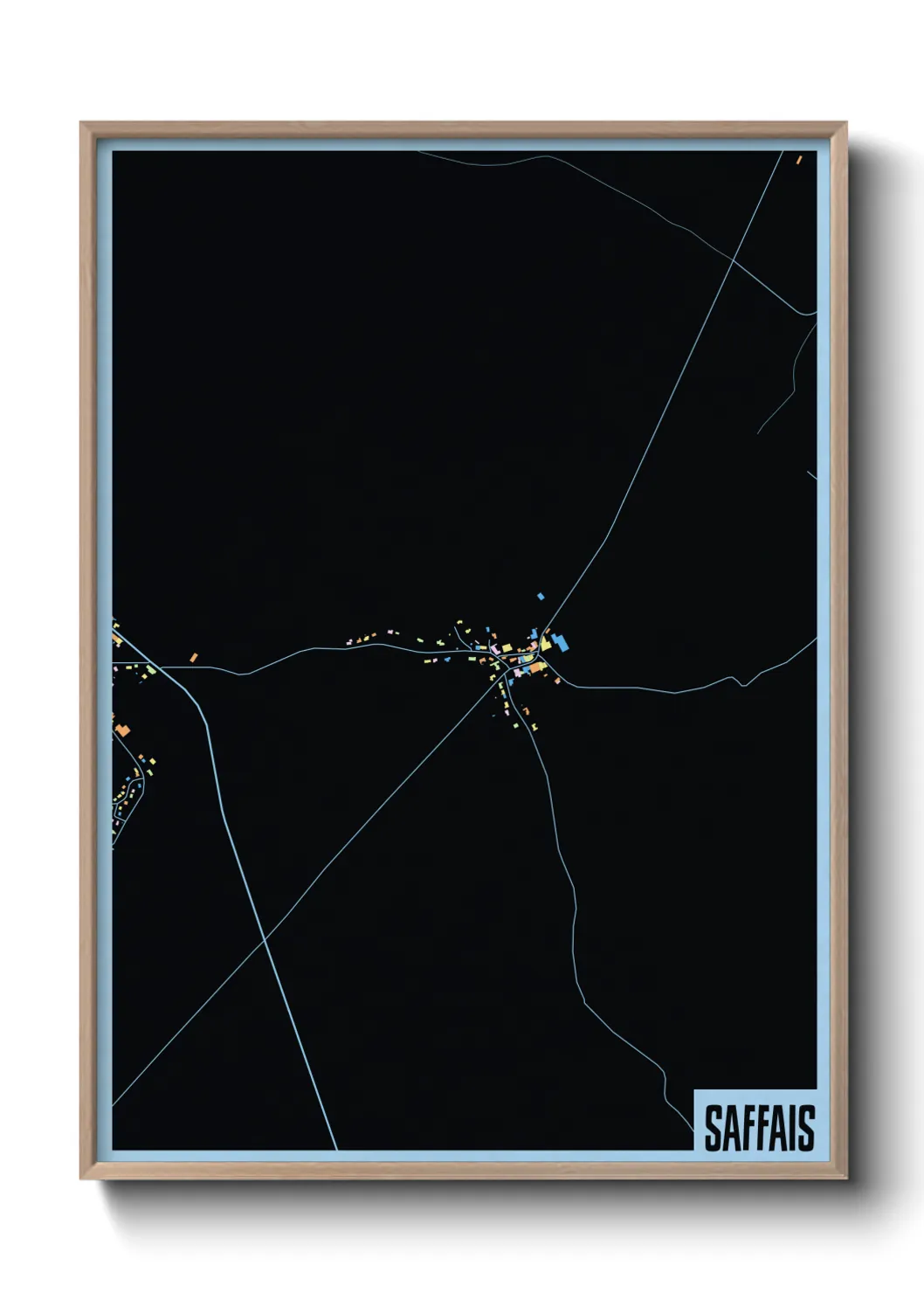 Une affiche de carte sur Saffais