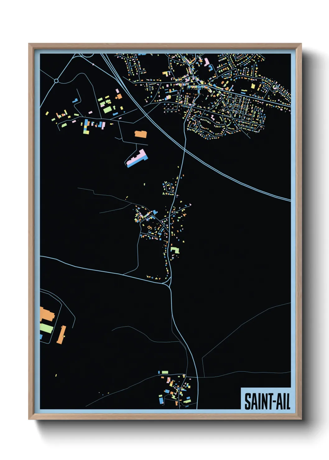 Une affiche de carte sur Saint-Ail