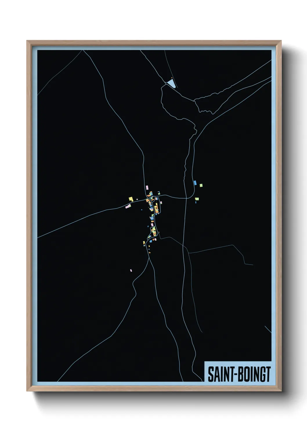 Une affiche de carte sur Saint-Boingt