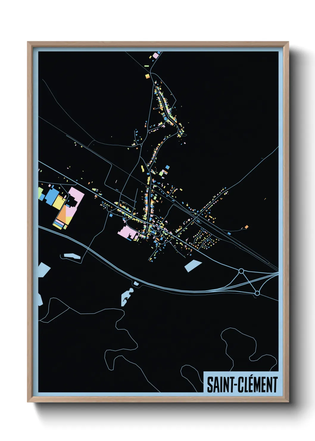 Une affiche de carte sur Saint-Clément