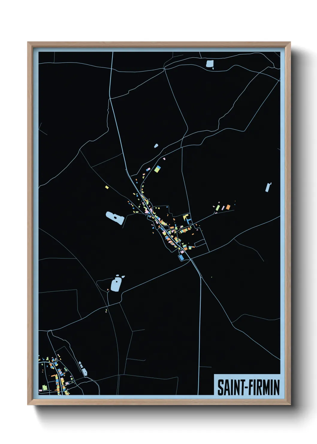 Une affiche de carte sur Saint-Firmin