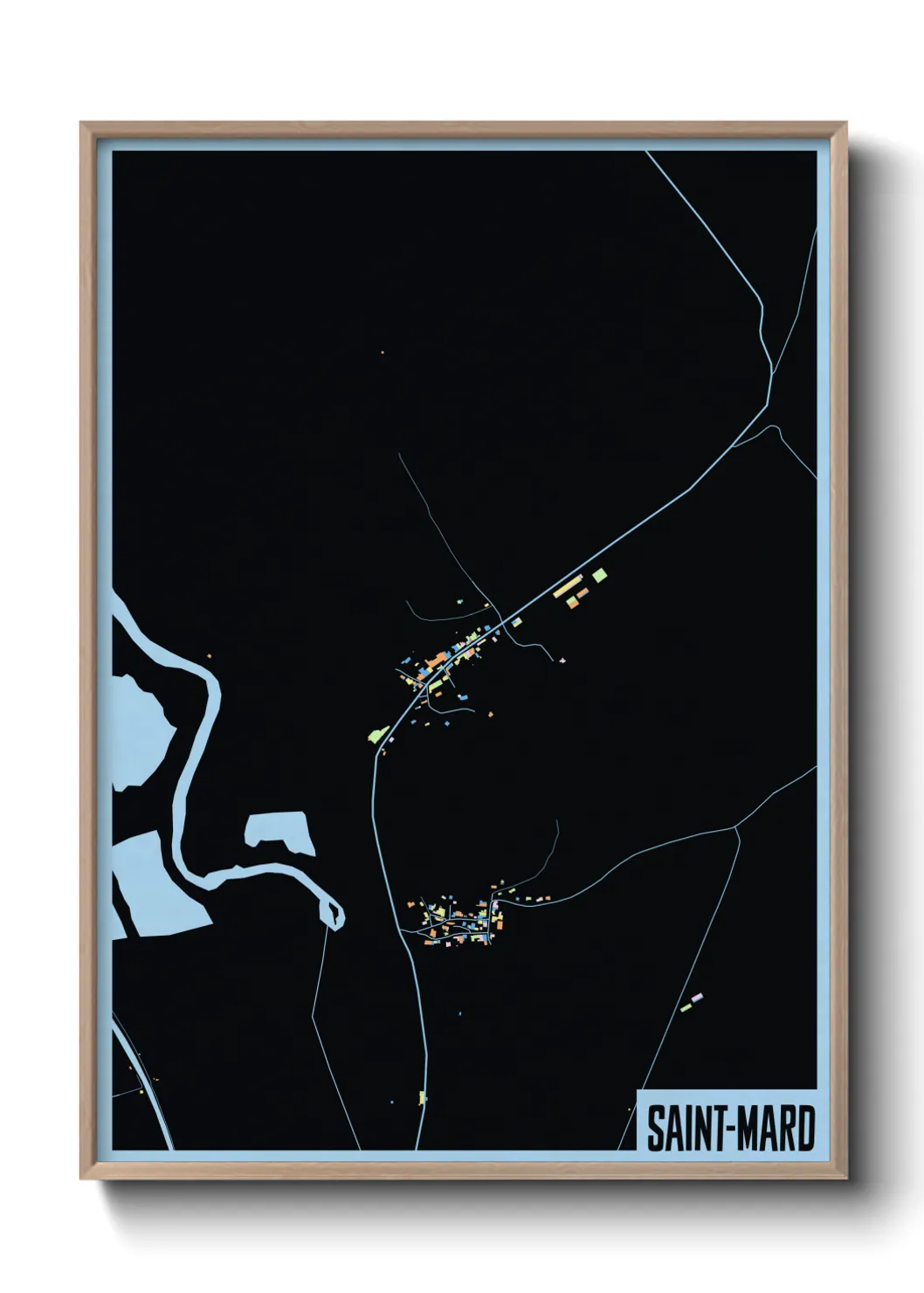 Une affiche de carte sur Saint-Mard