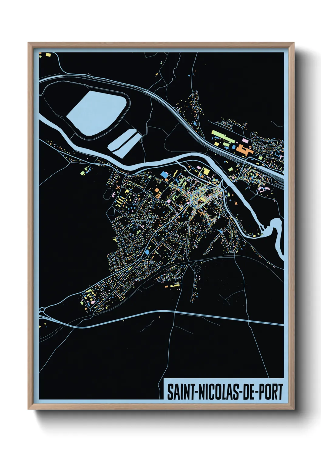 Une affiche de carte sur Saint-Nicolas-de-Port