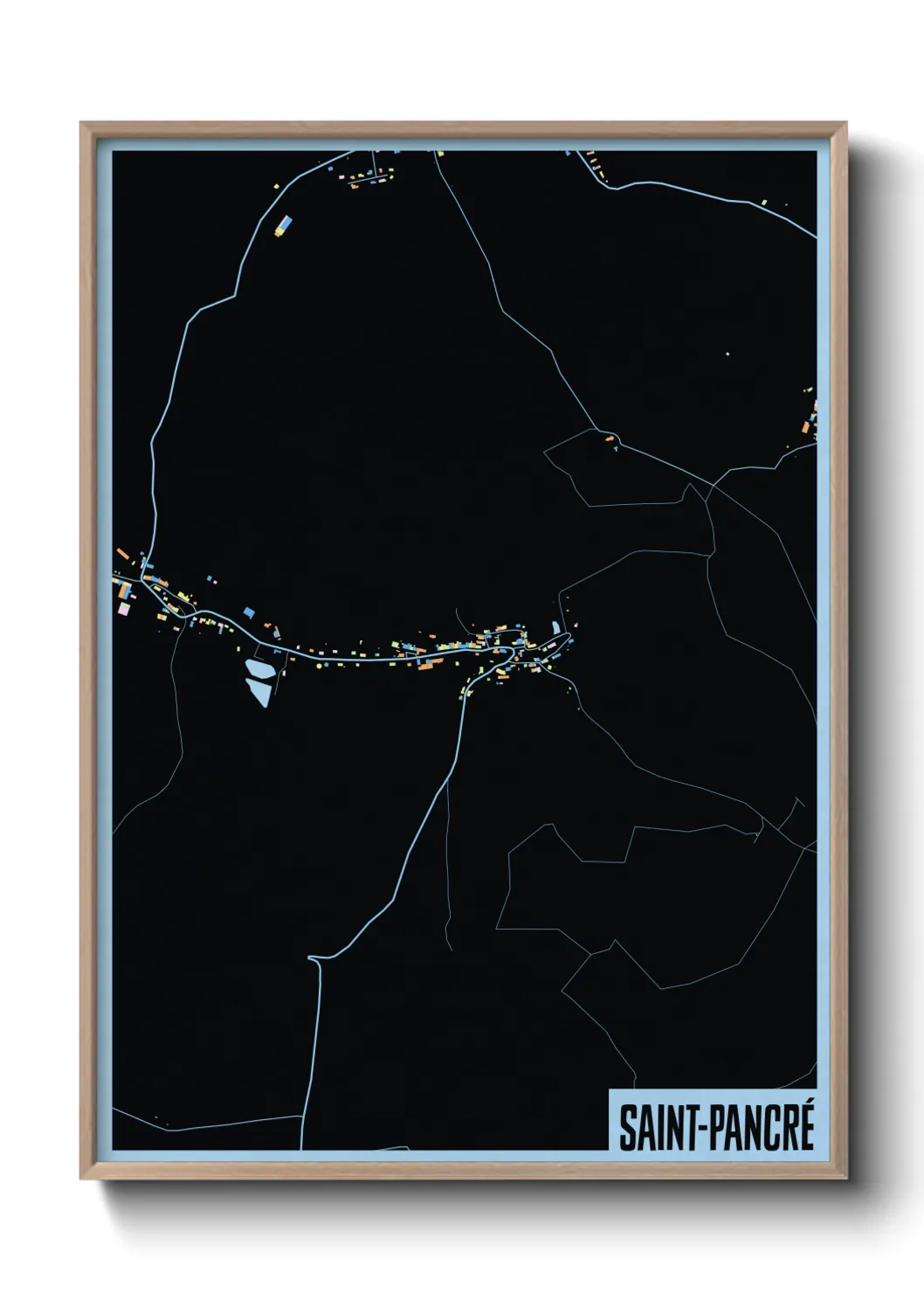 Une affiche de carte sur Saint-Pancré