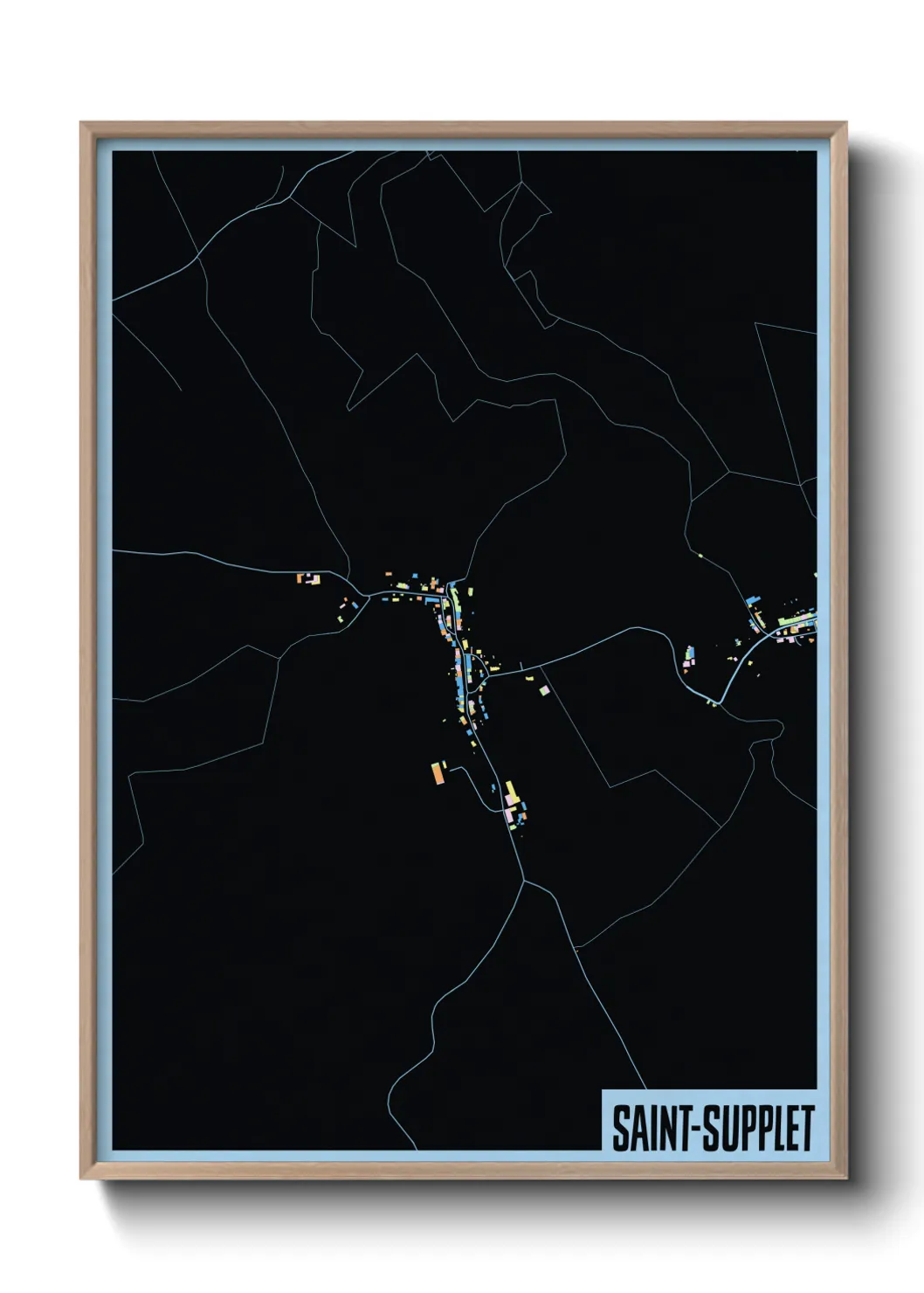 Une affiche de carte sur Saint-Supplet