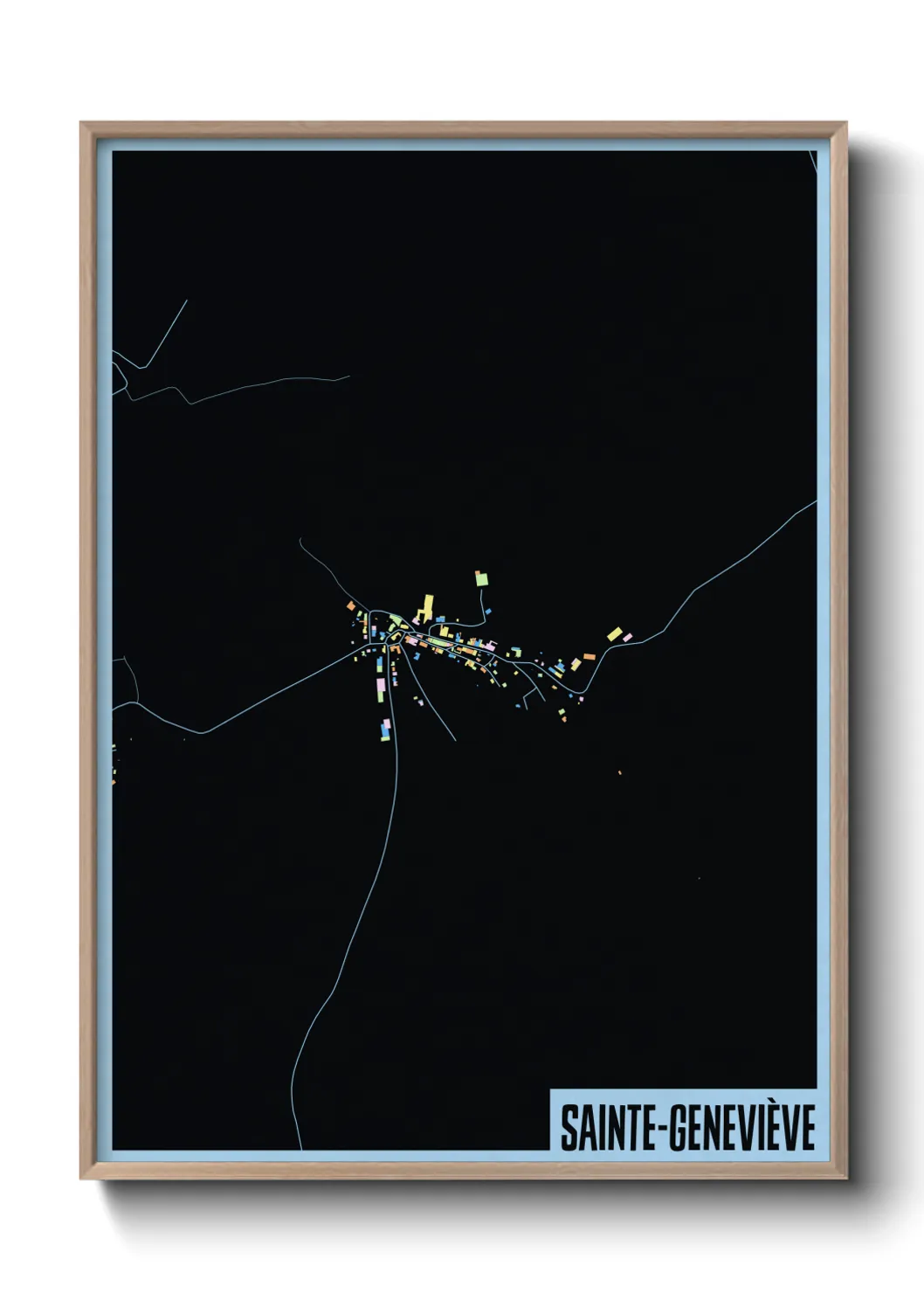 Une affiche de carte sur Sainte-Geneviève