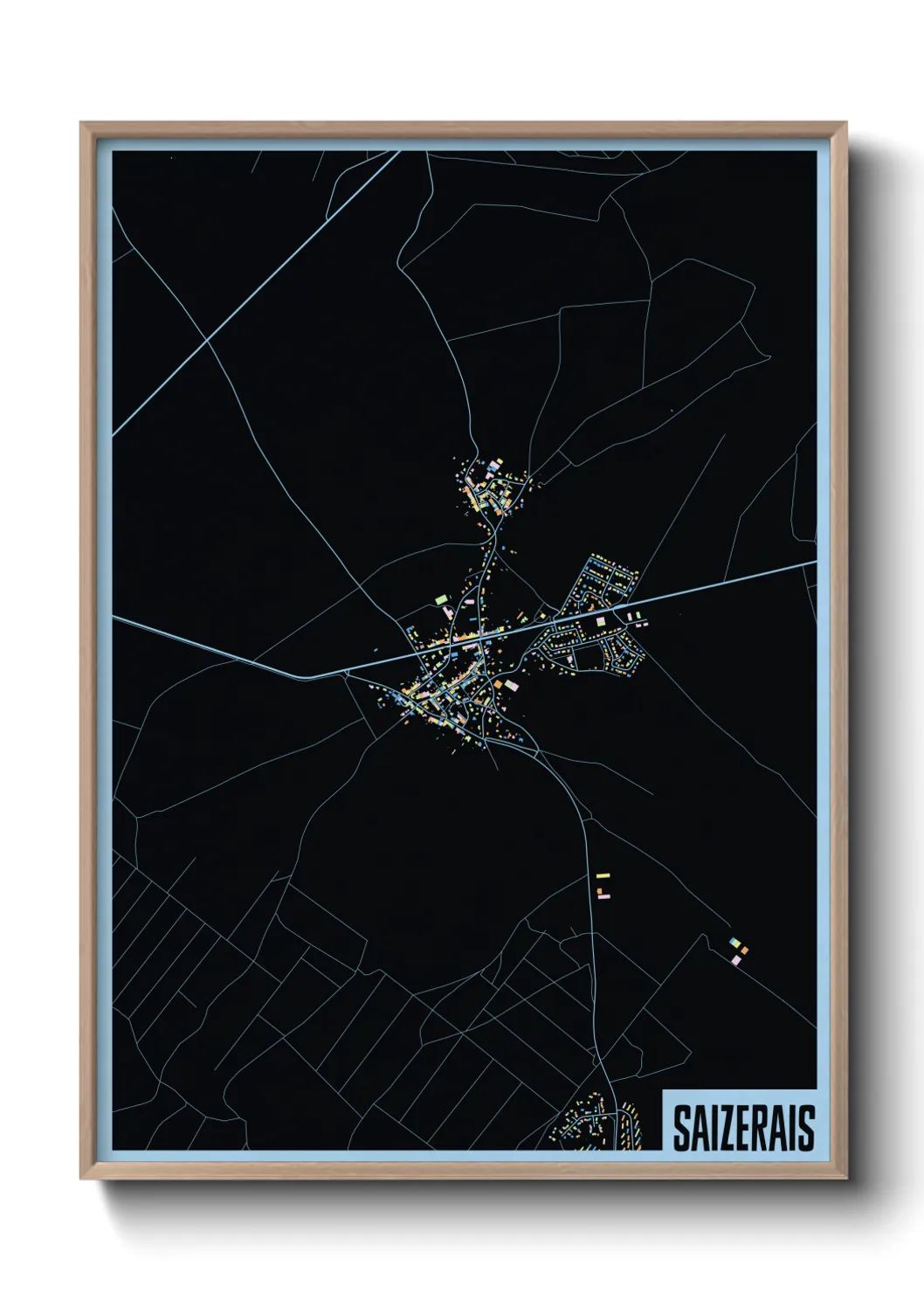 Une affiche de carte sur Saizerais