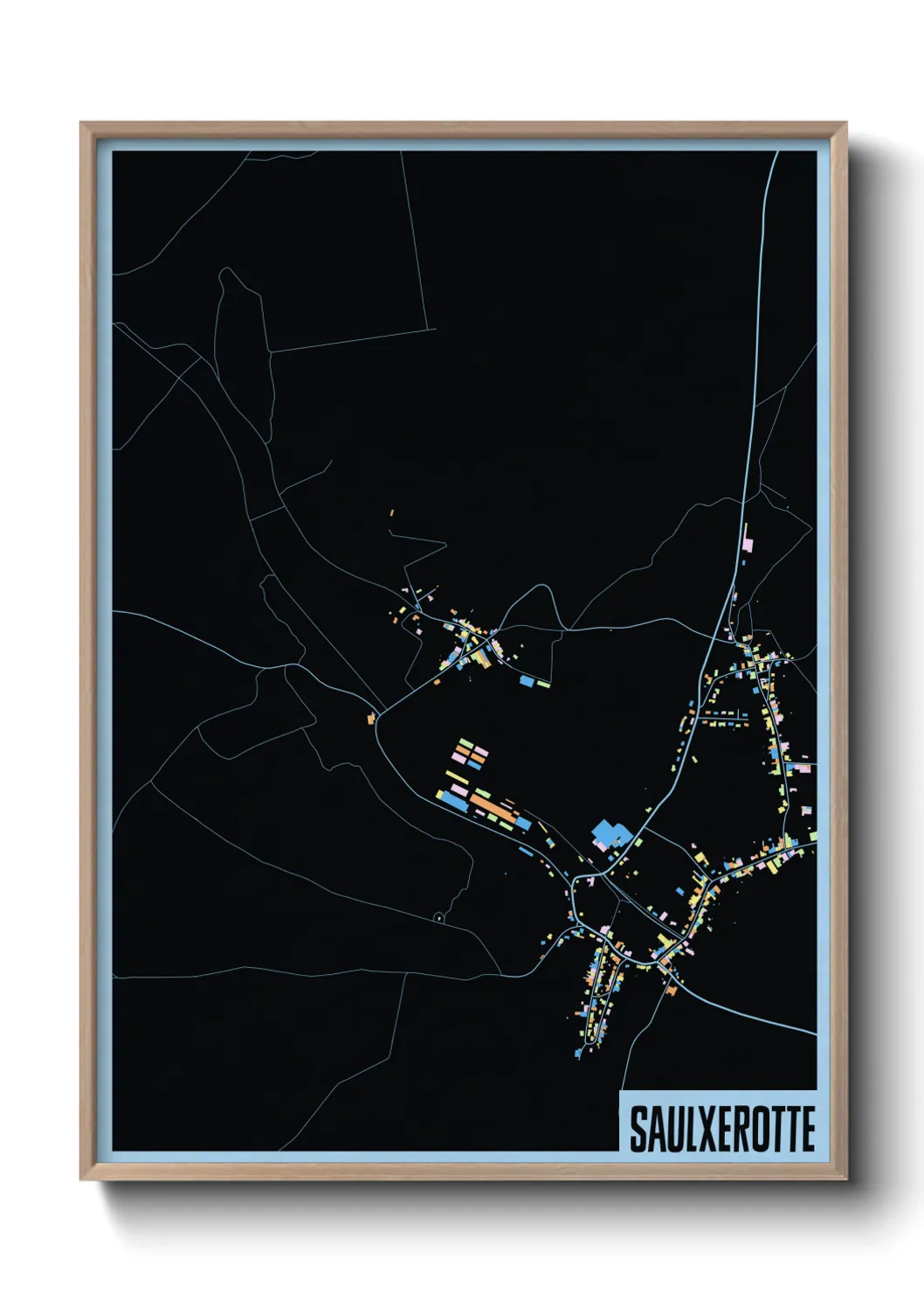 Une affiche de carte sur Saulxerotte