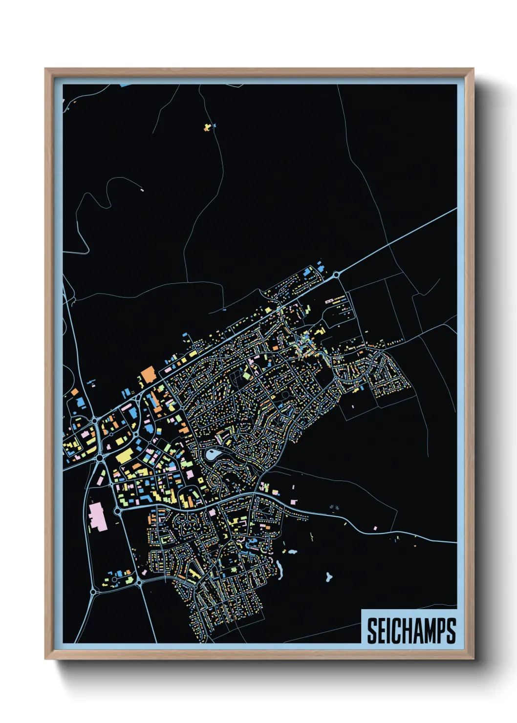 Une affiche de carte sur Seichamps