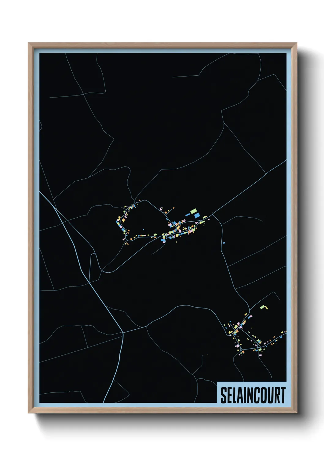 Une affiche de carte sur Selaincourt
