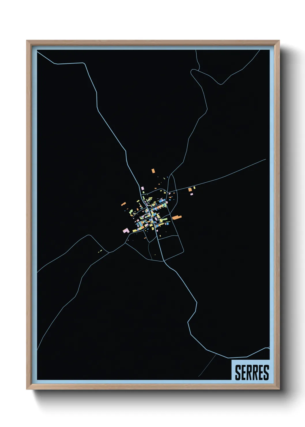 Une affiche de carte sur Serres