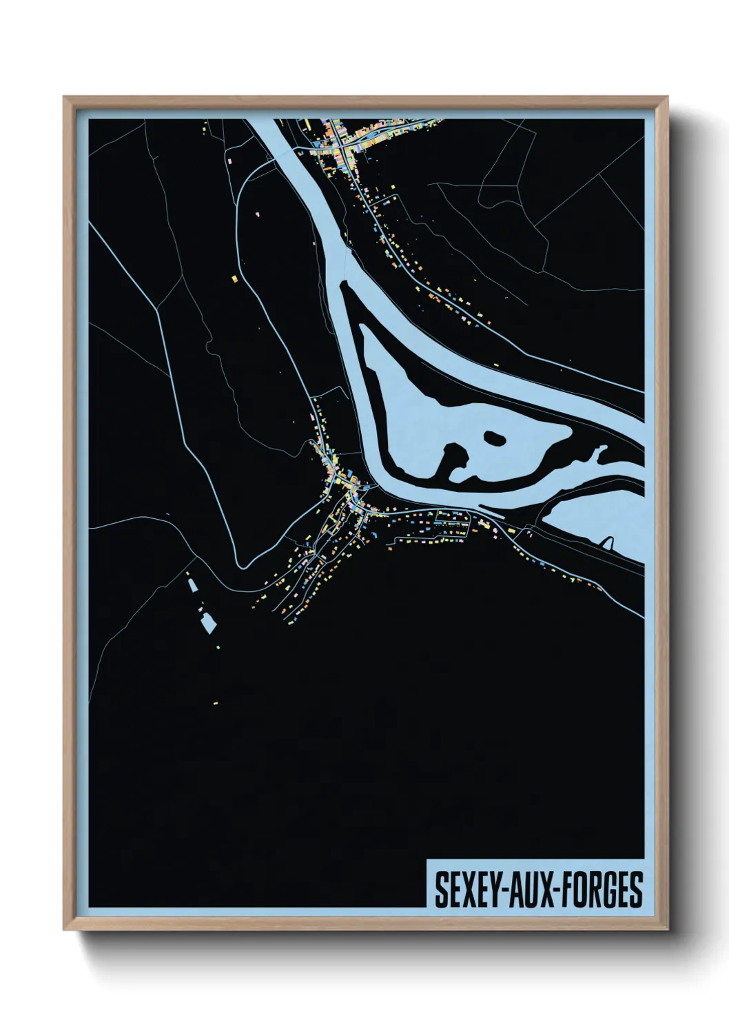 Une affiche de carte sur Sexey-aux-Forges