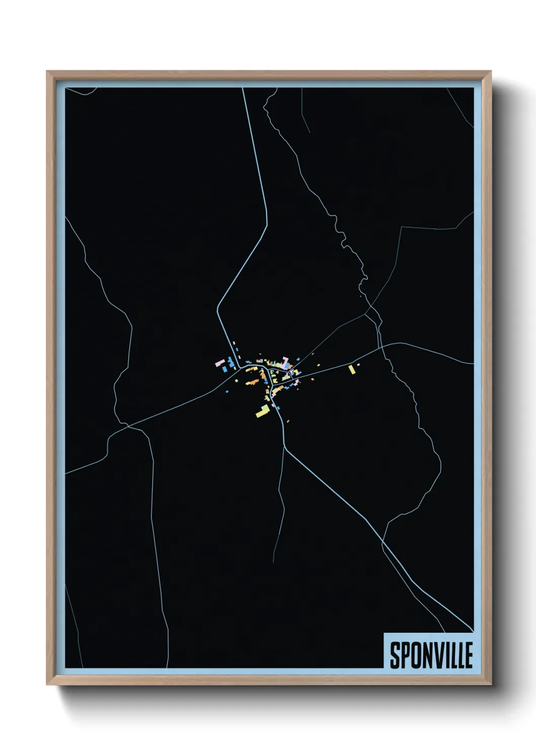 Une affiche de carte sur Sponville