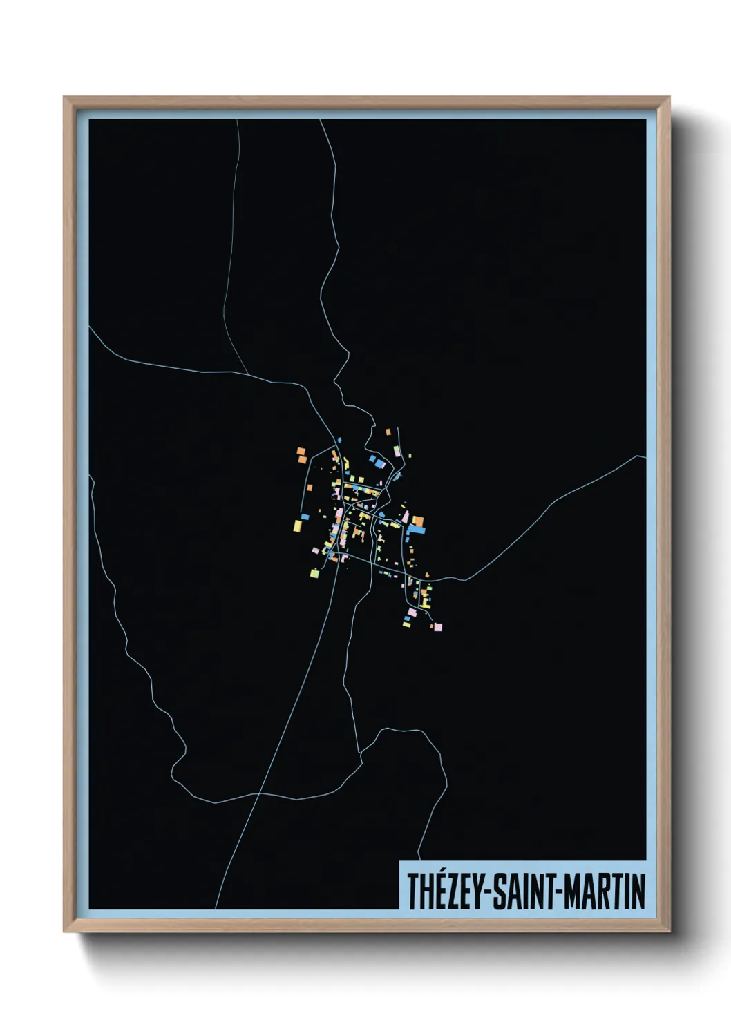 Une affiche de carte sur Thézey-Saint-Martin