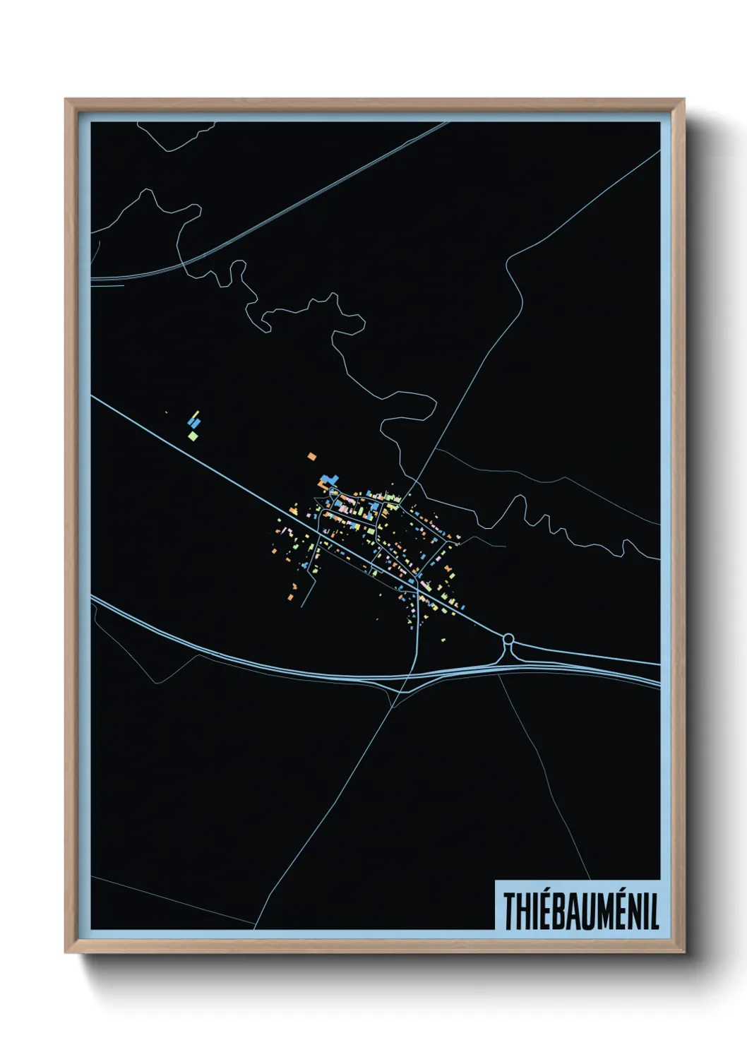 Une affiche de carte sur Thiébauménil