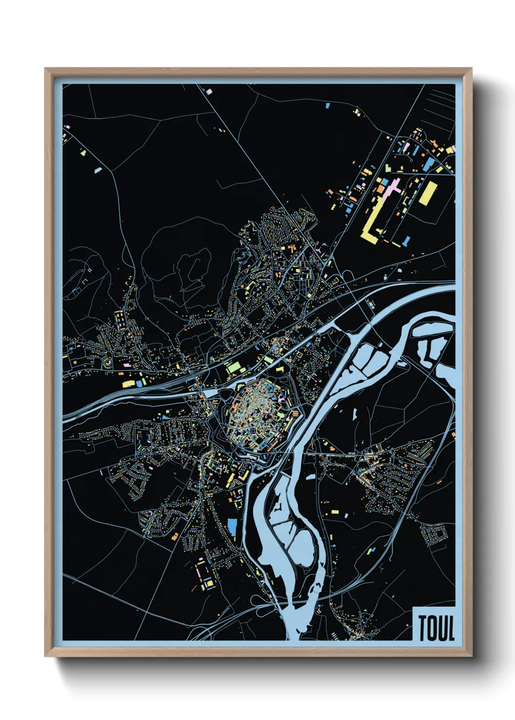 Une affiche de carte sur Toul