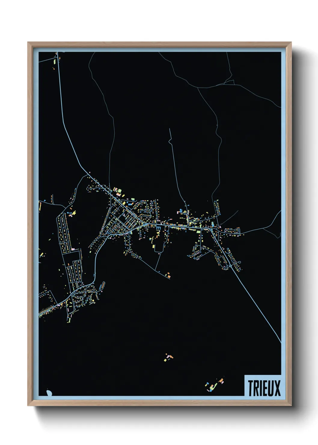 Une affiche de carte sur Trieux