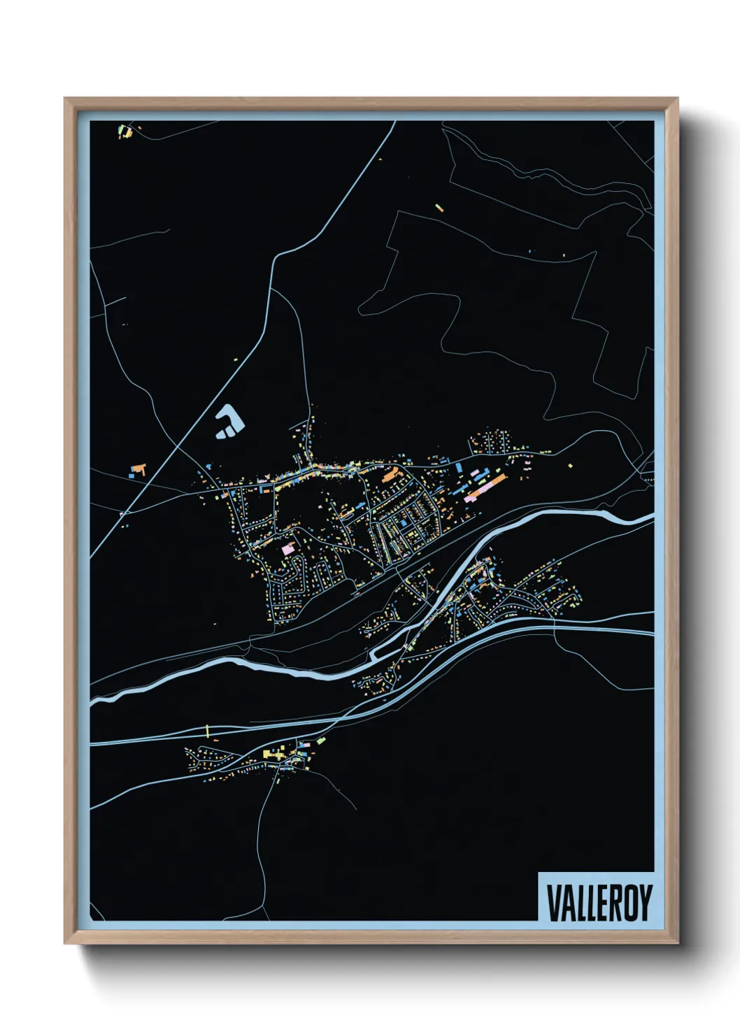 Une affiche de carte sur Valleroy