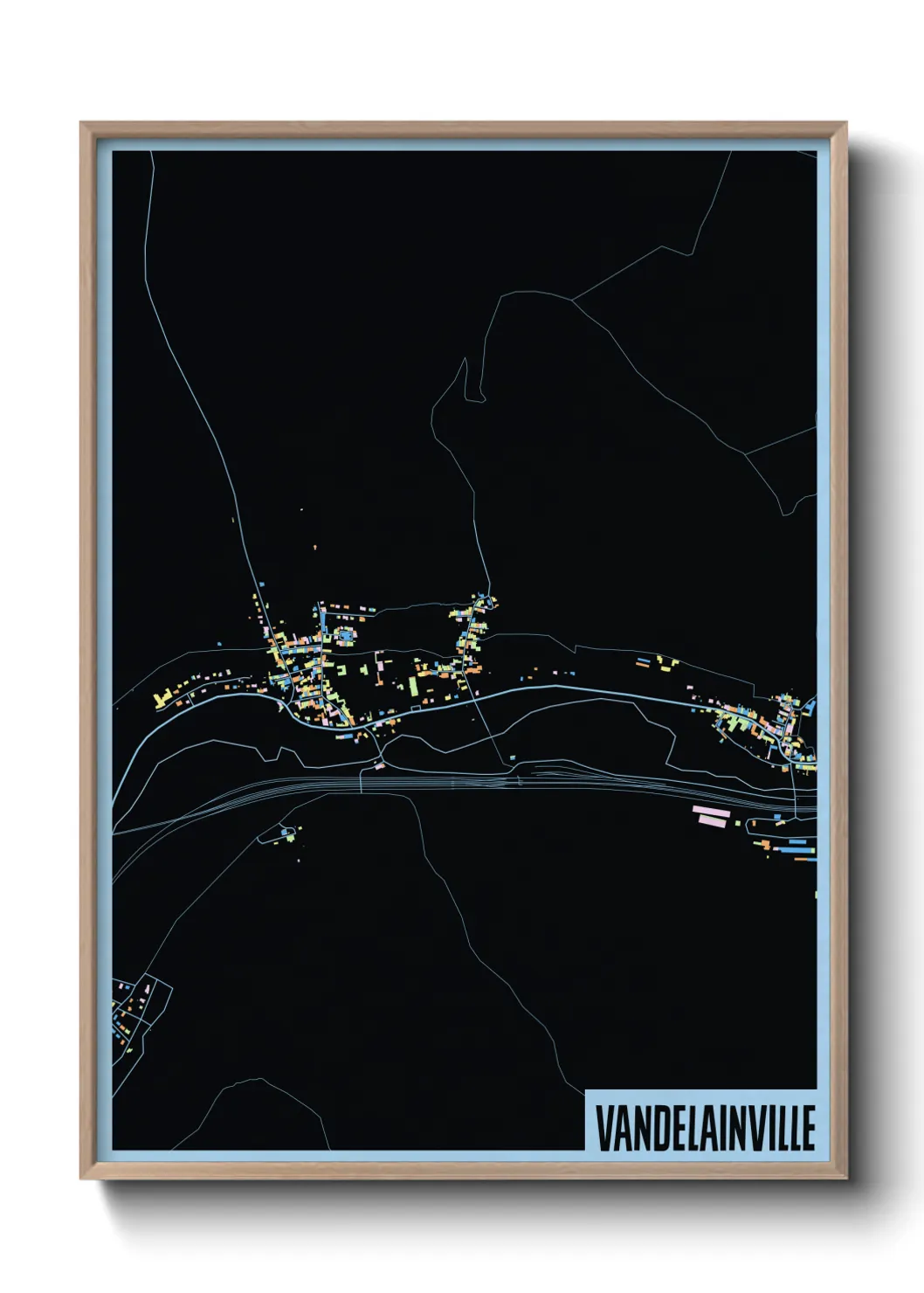 Une affiche de carte sur Vandelainville