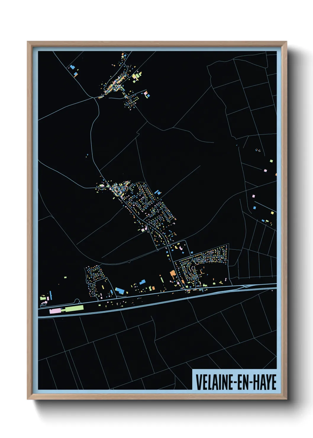 Une affiche de carte sur Velaine-en-Haye