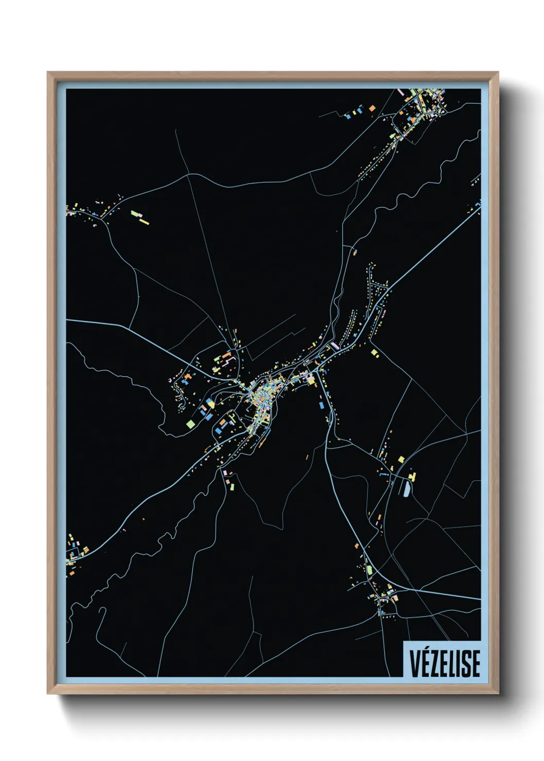 Une affiche de carte sur Vézelise