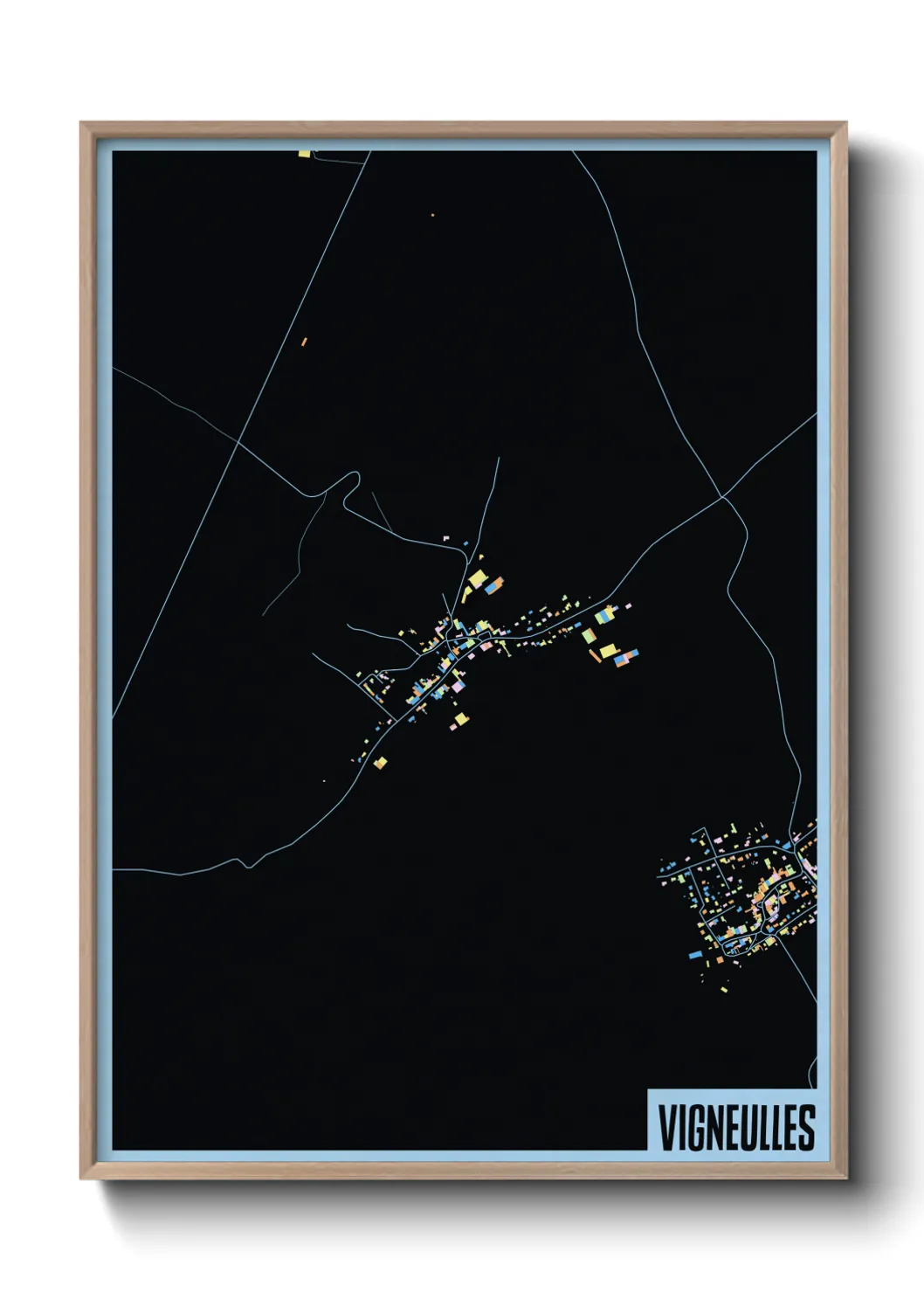 Une affiche de carte sur Vigneulles