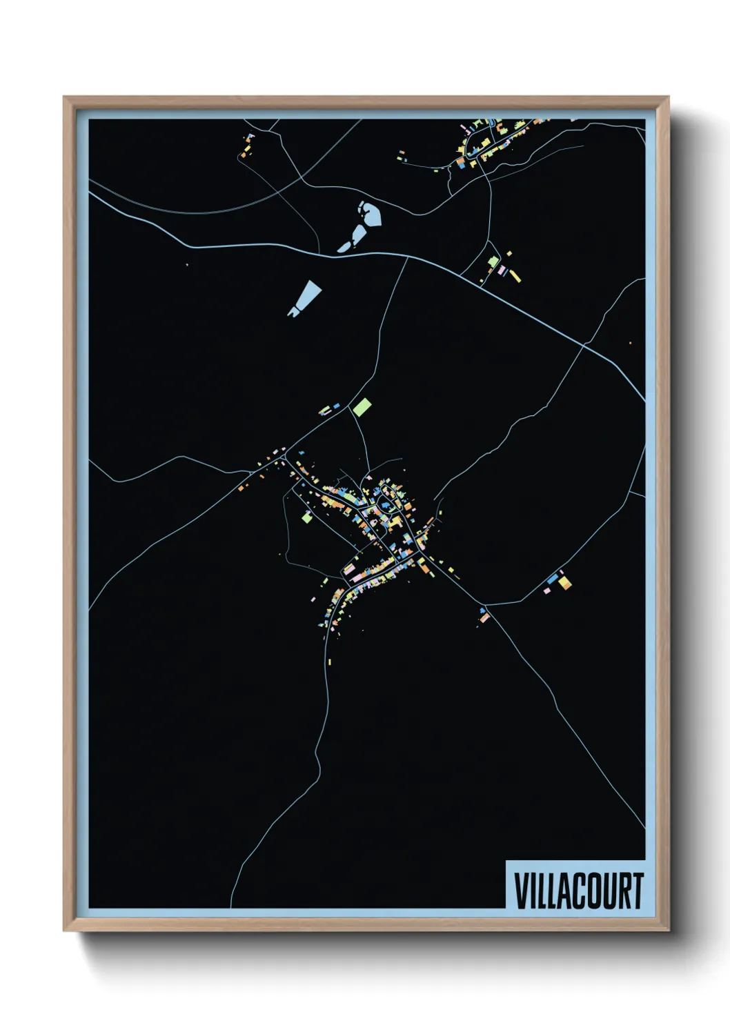 Une affiche de carte sur Villacourt