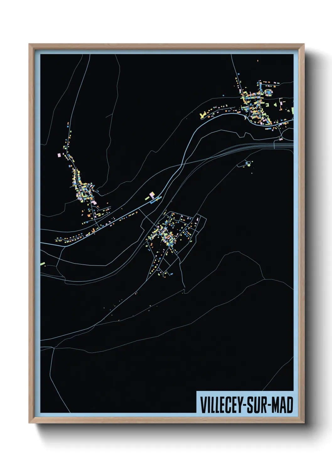 Une affiche de carte sur Villecey-sur-Mad