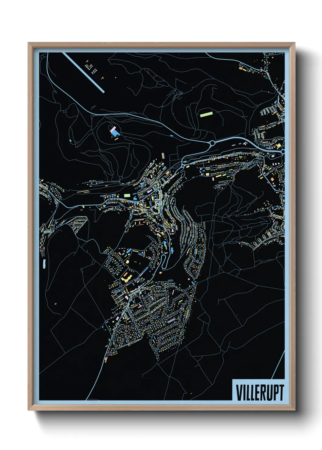 Une affiche de carte sur Villerupt