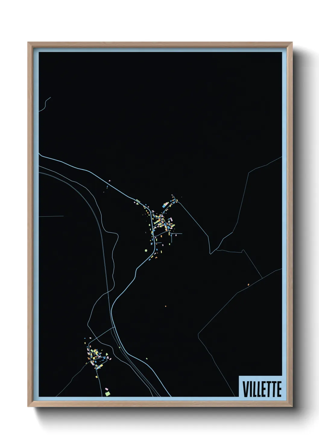 Une affiche de carte sur Villette