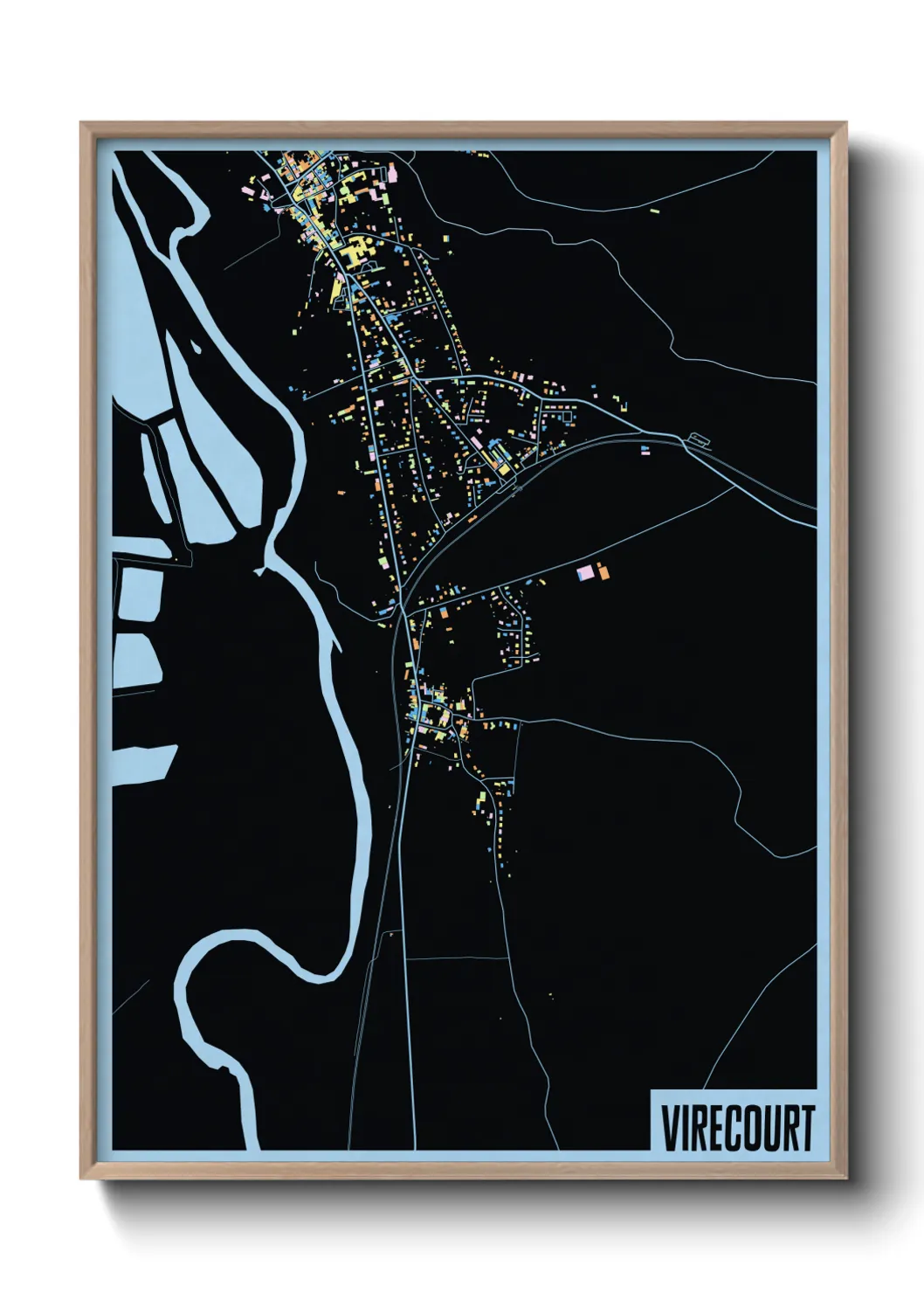 Une affiche de carte sur Virecourt