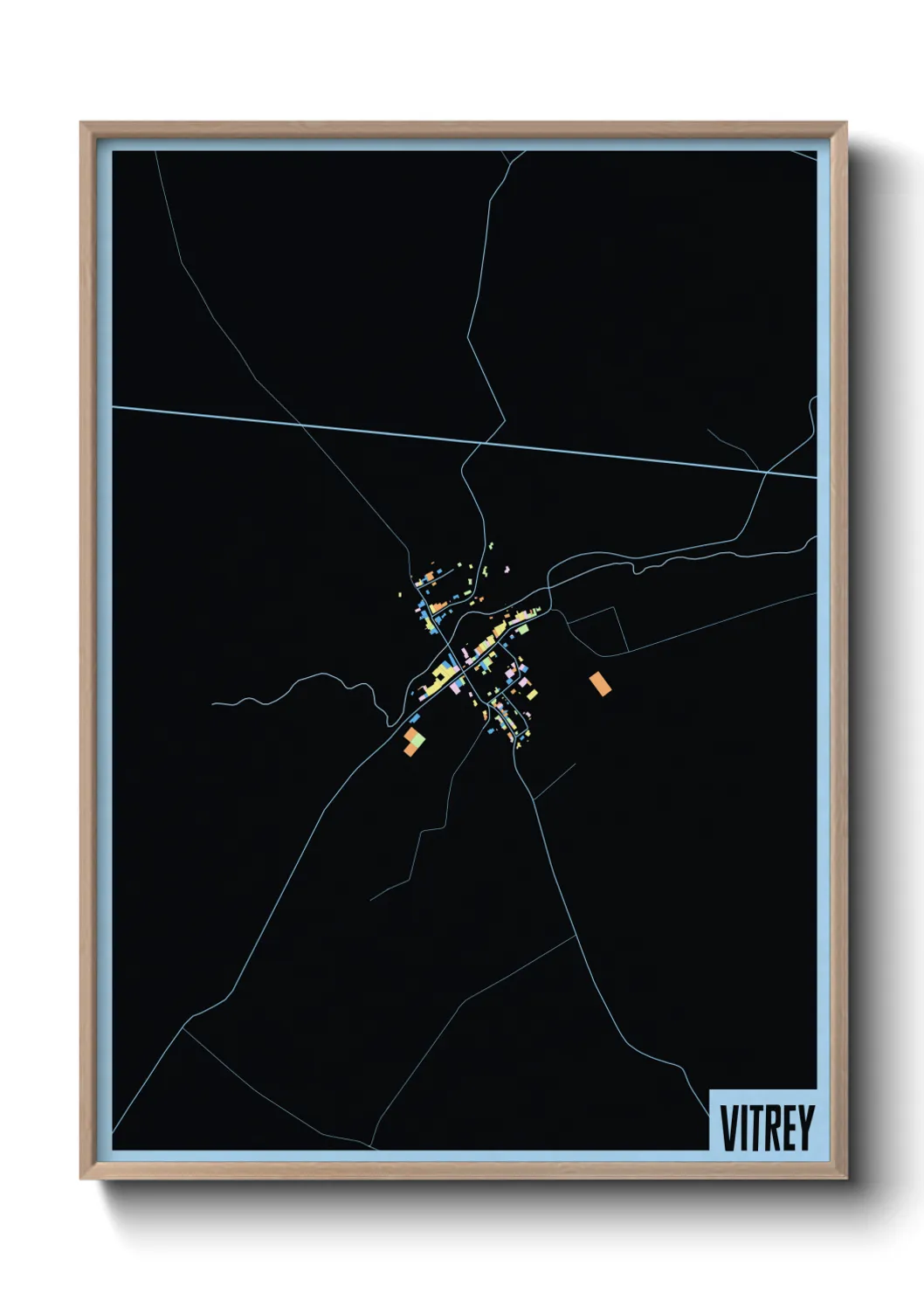 Une affiche de carte sur Vitrey