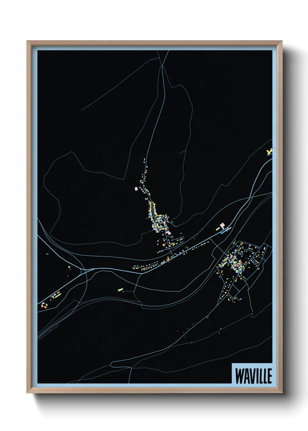 Une affiche de carte sur Waville