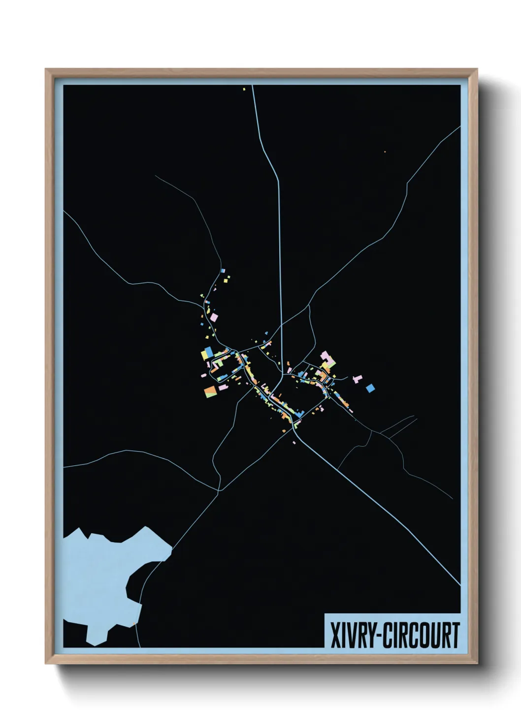 Une affiche de carte sur Xivry-Circourt