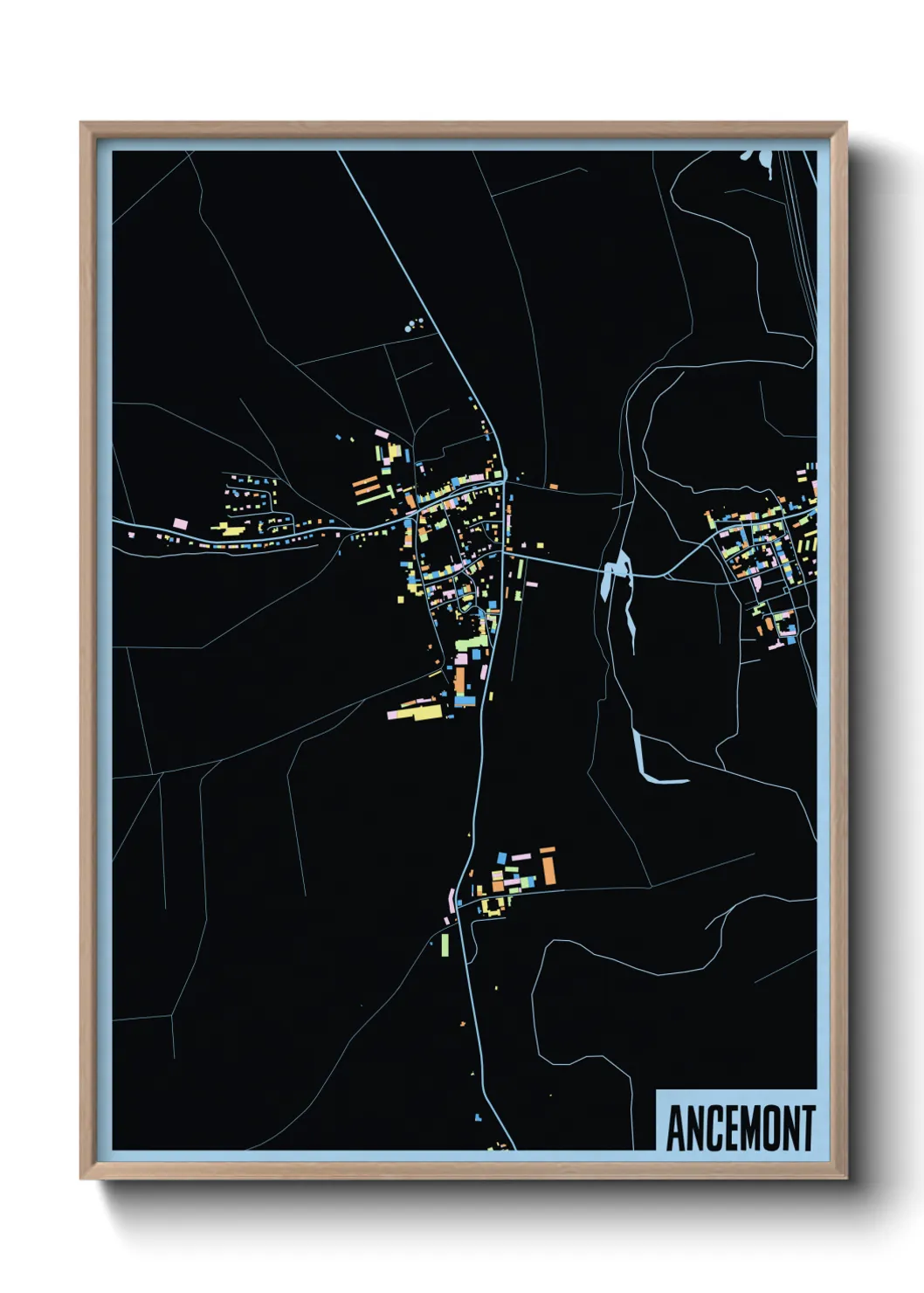 Une affiche de carte sur Ancemont