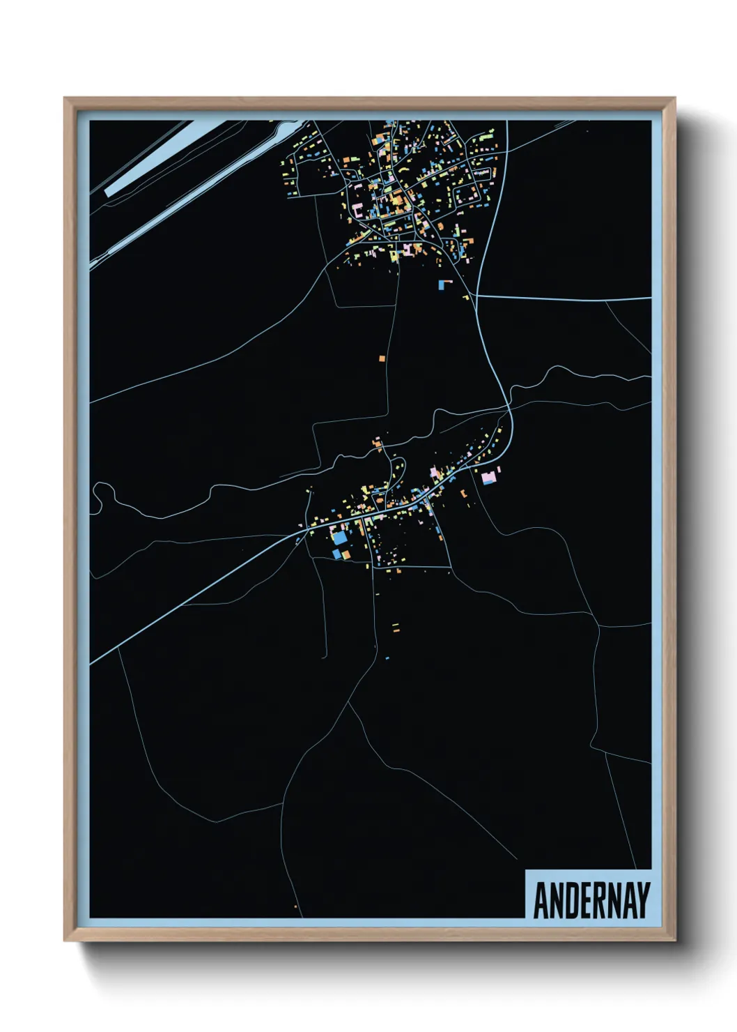 Une affiche de carte sur Andernay