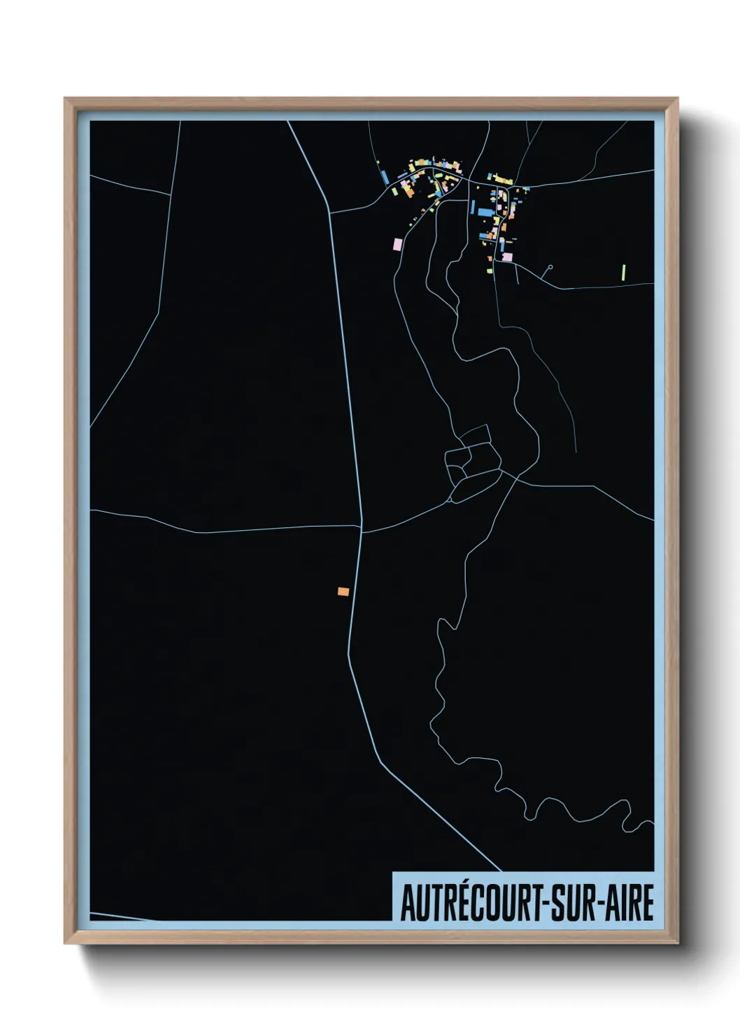 Une affiche de carte sur Autrécourt-sur-Aire