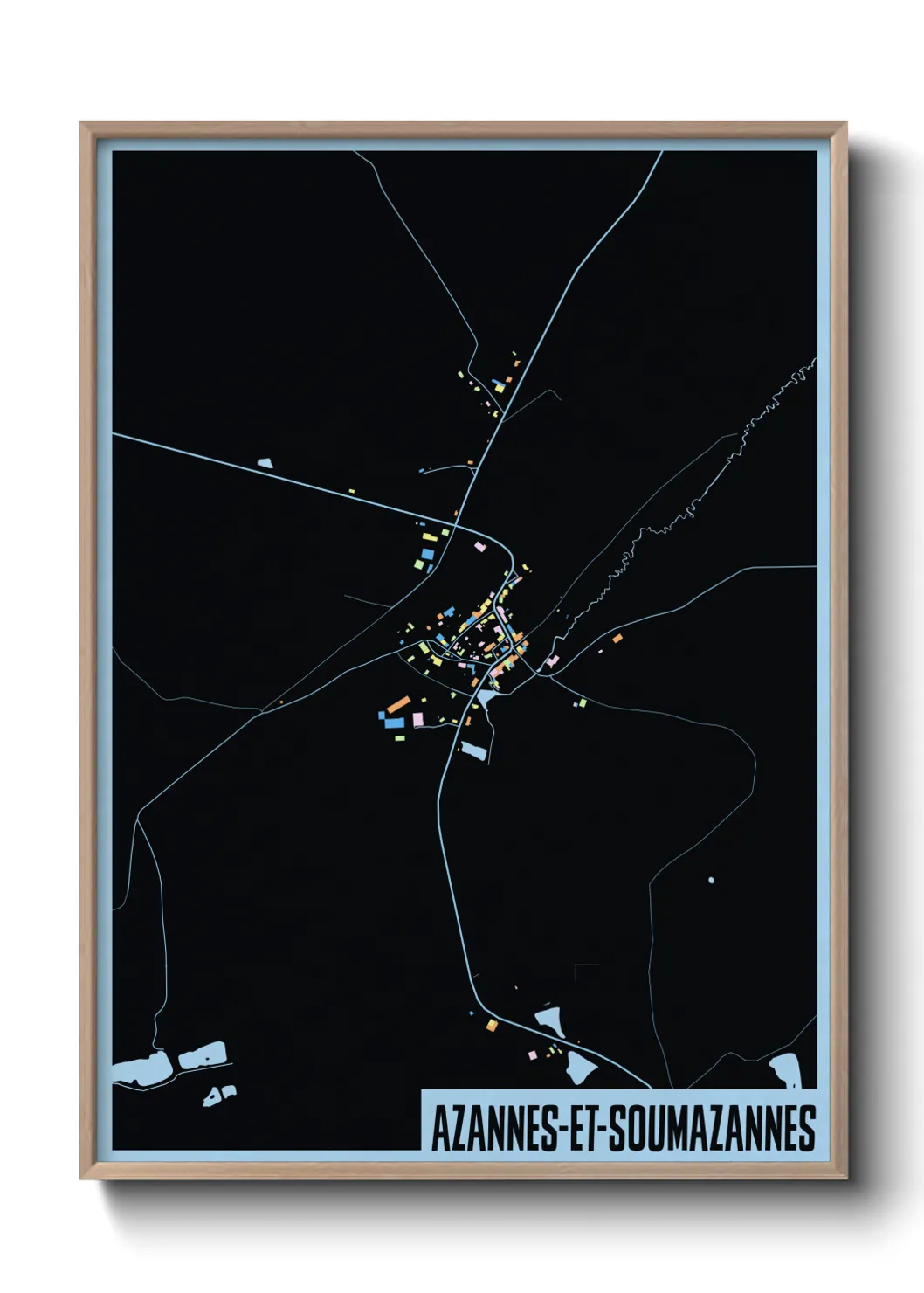 Une affiche de carte sur Azannes-et-Soumazannes