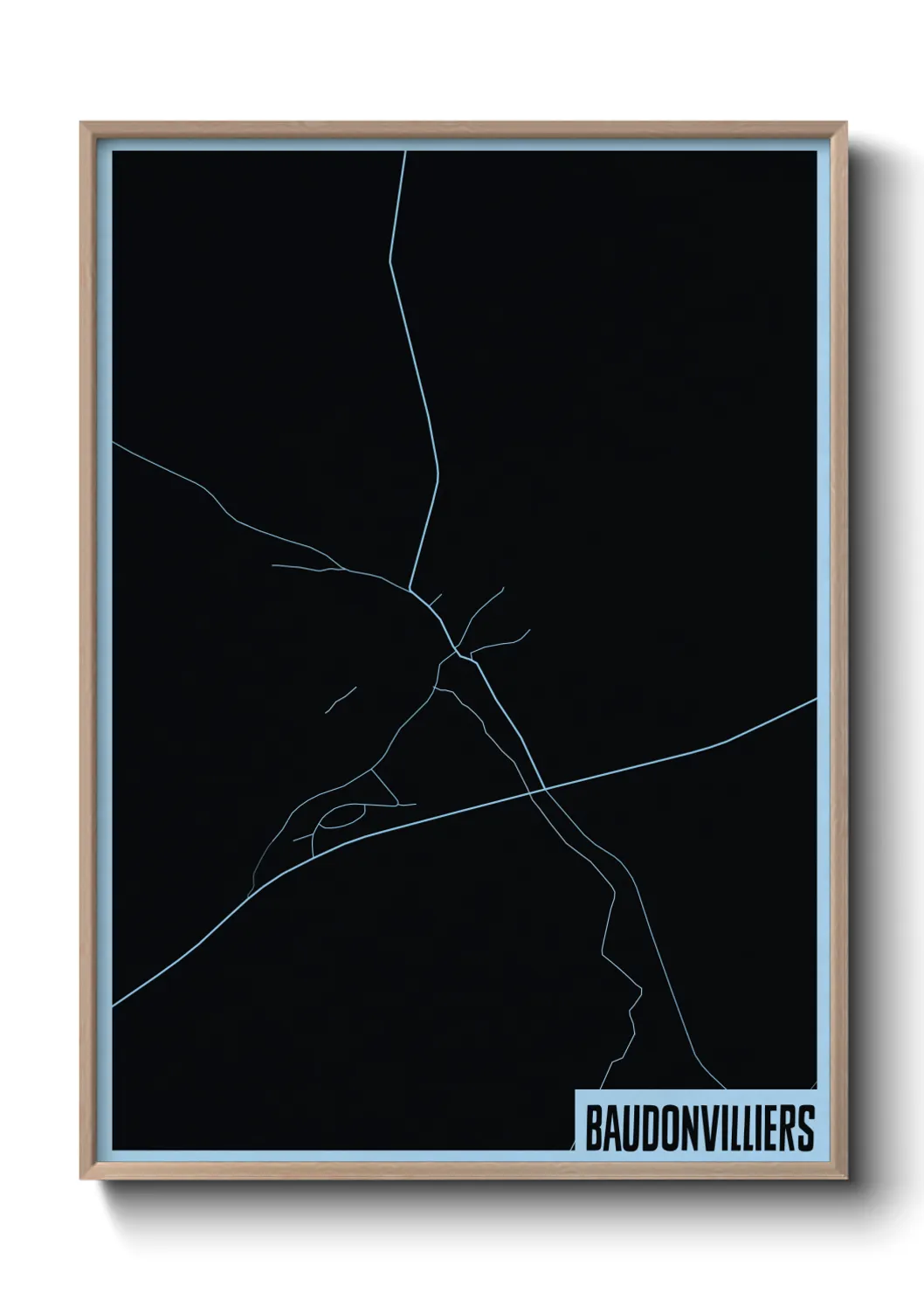 Une affiche de carte sur Baudonvilliers