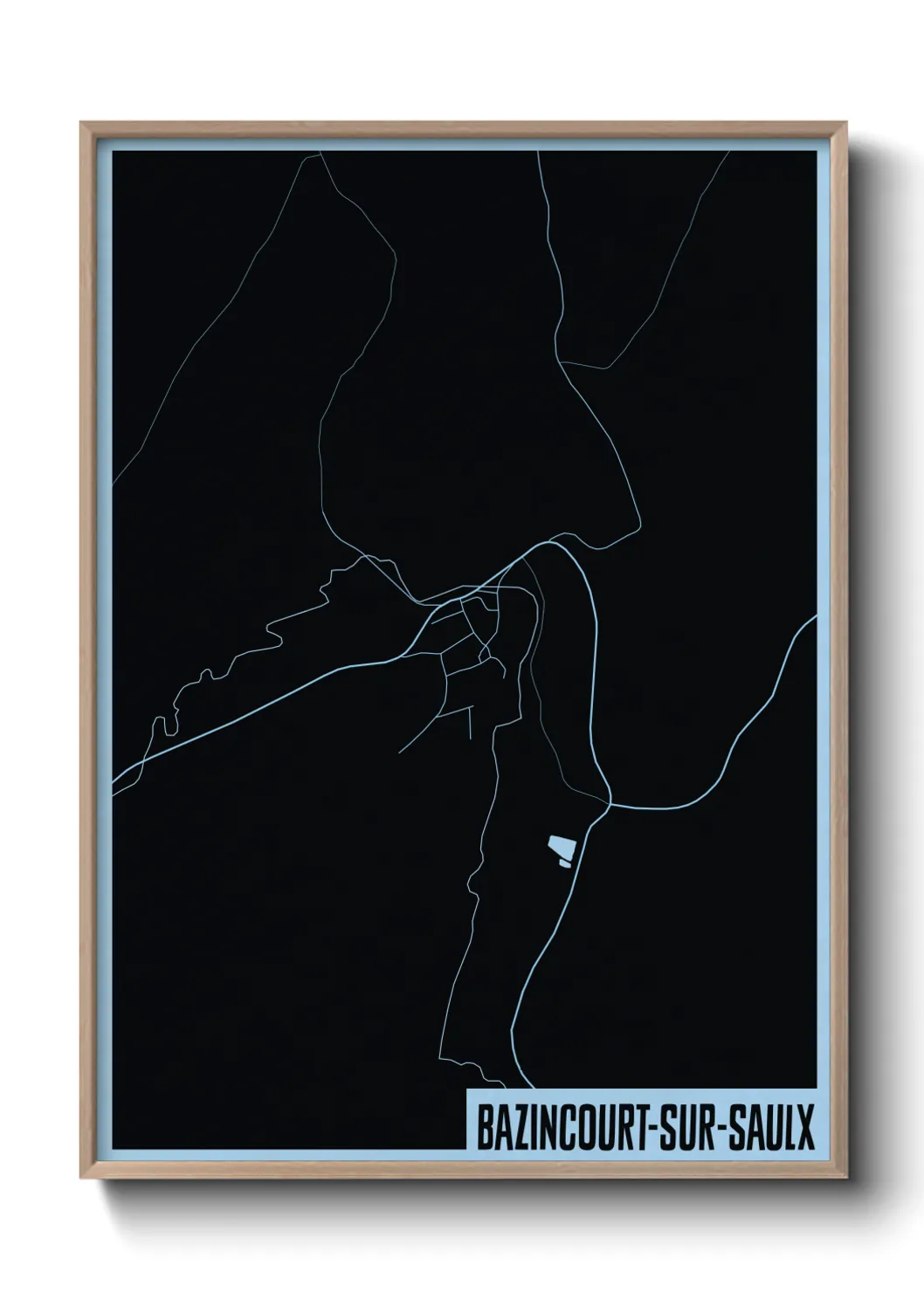 Une affiche de carte sur Bazincourt-sur-Saulx