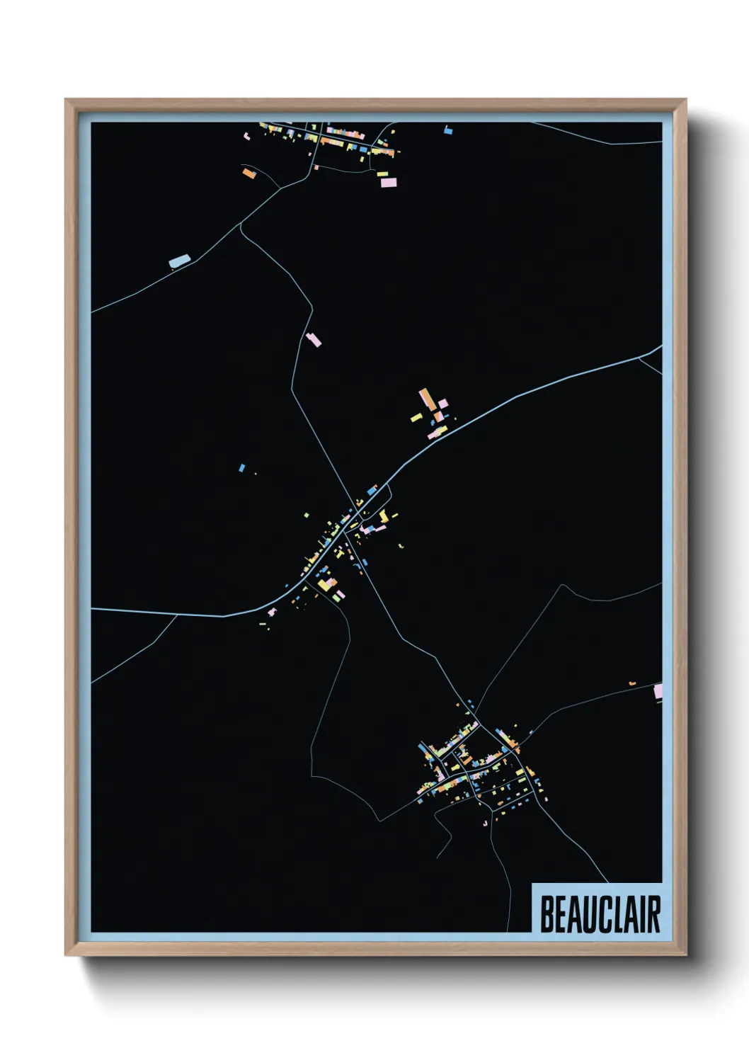 Une affiche de carte sur Beauclair