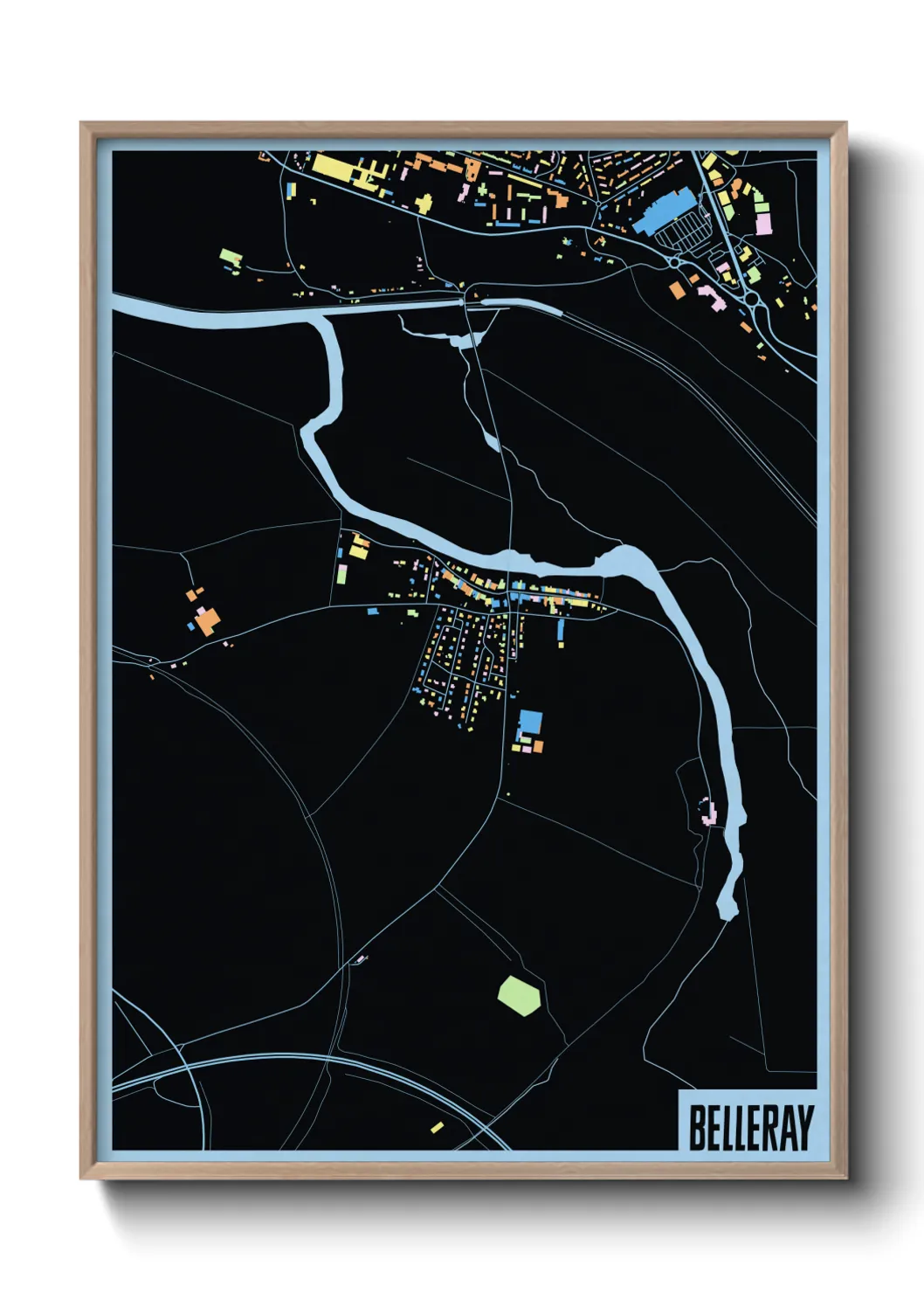 Une affiche de carte sur Belleray