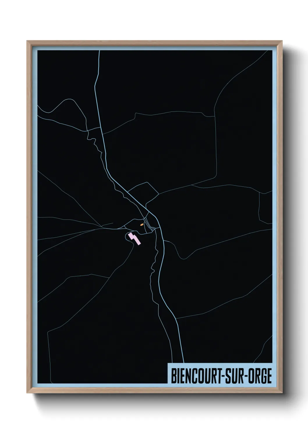 Une affiche de carte sur Biencourt-sur-Orge