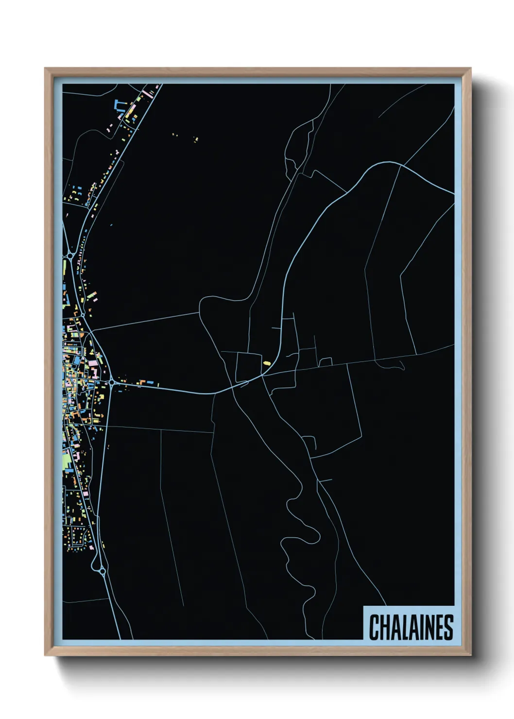 Une affiche de carte sur Chalaines