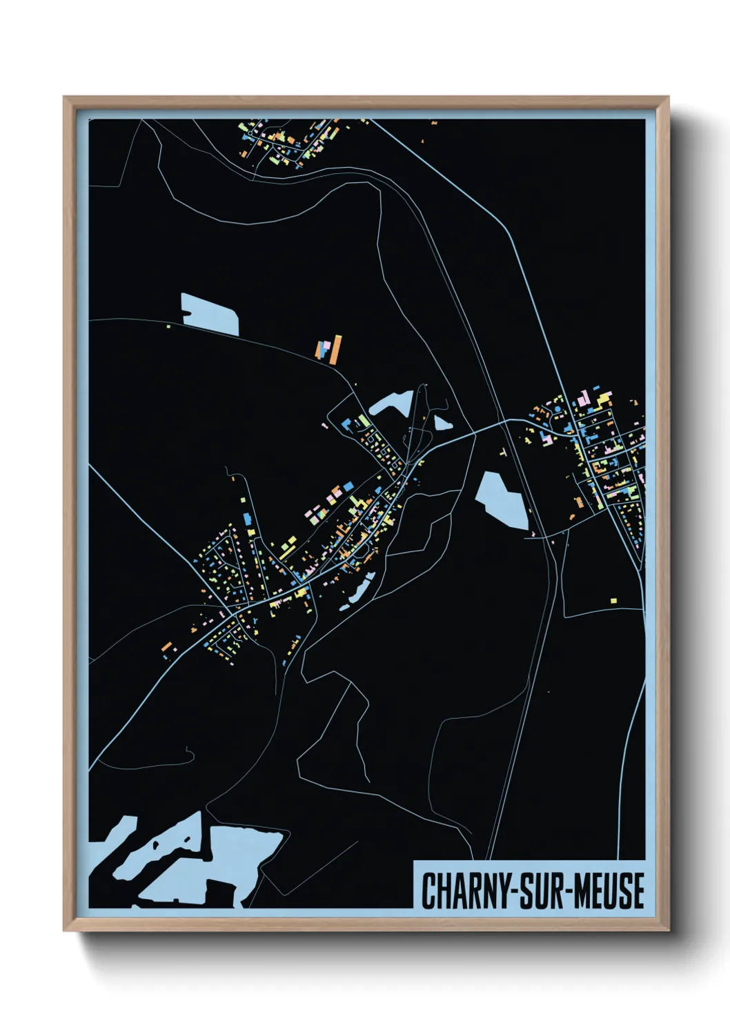 Une affiche de carte sur Charny-sur-Meuse