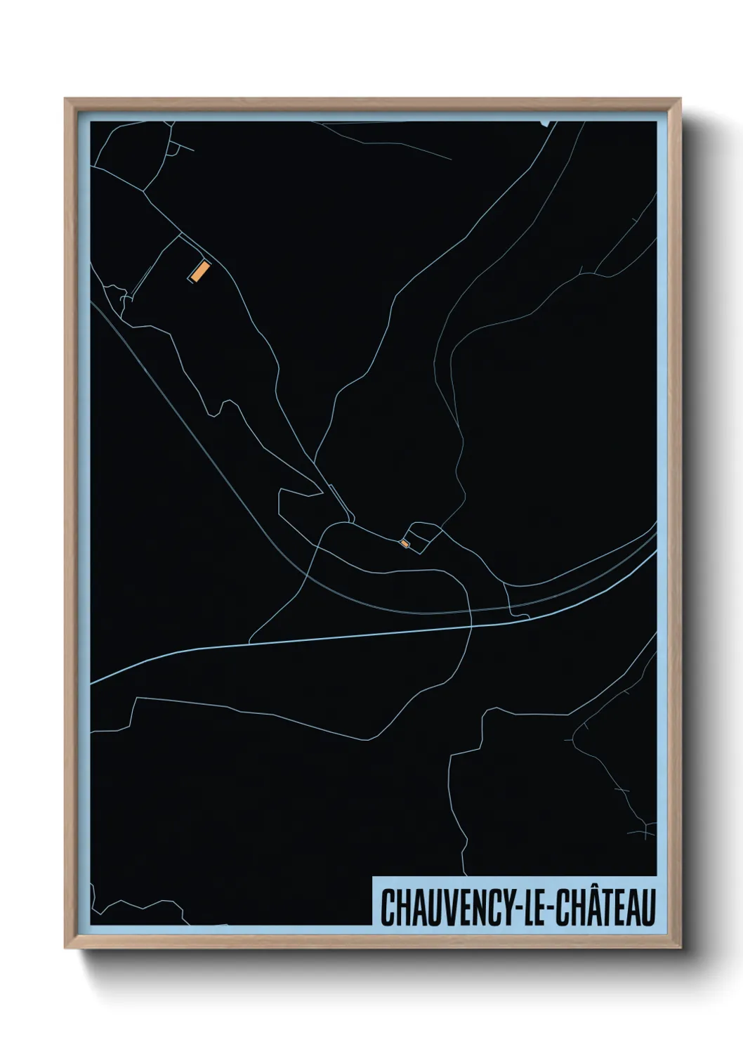 Une affiche de carte sur Chauvency-le-Château