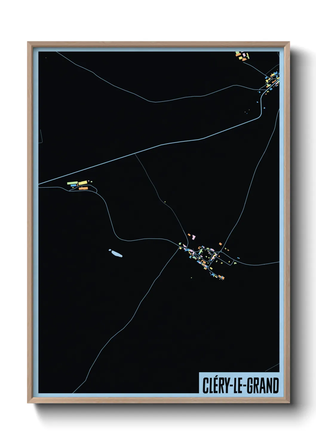 Une affiche de carte sur Cléry-le-Grand