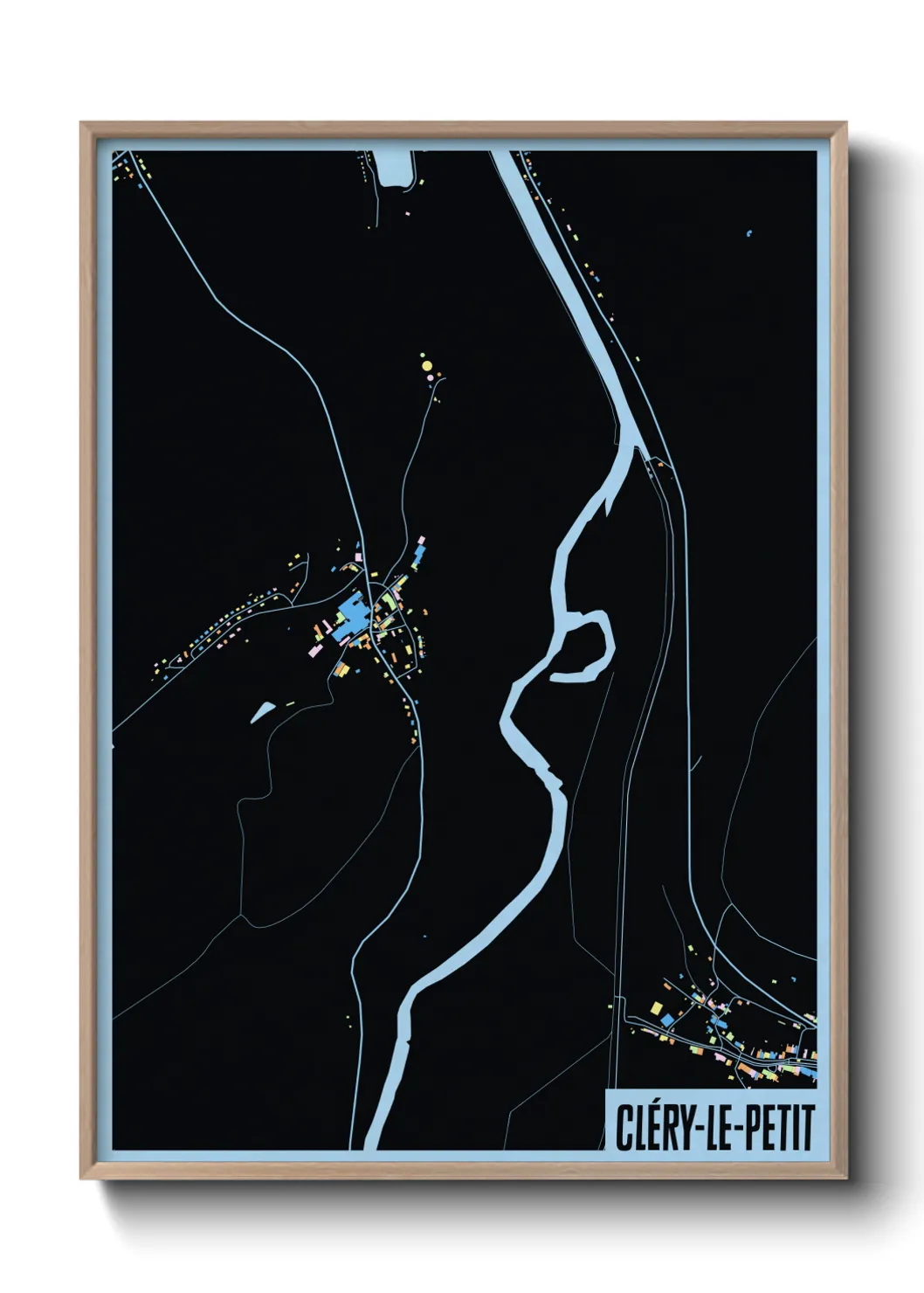 Une affiche de carte sur Cléry-le-Petit
