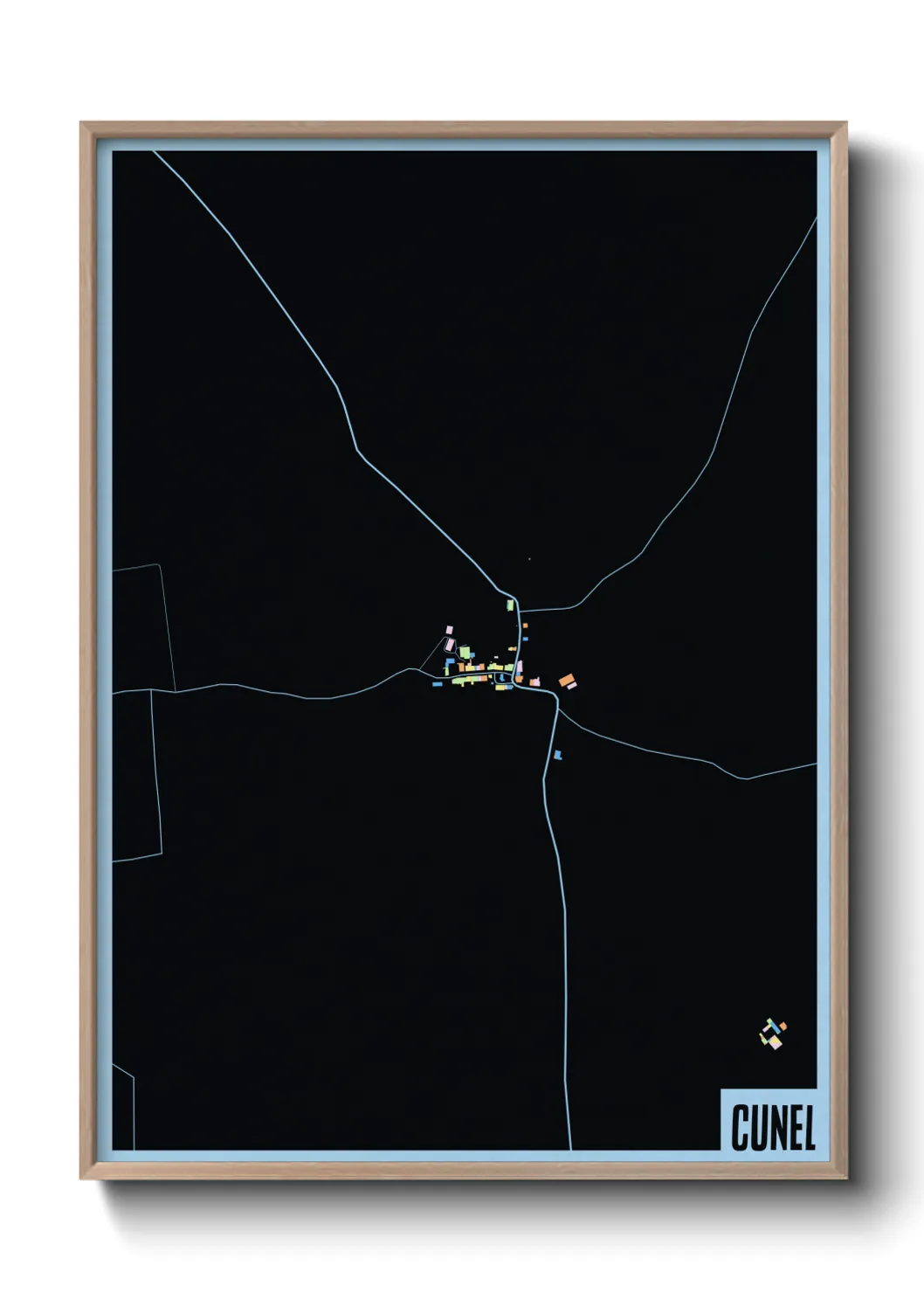 Une affiche de carte sur Cunel