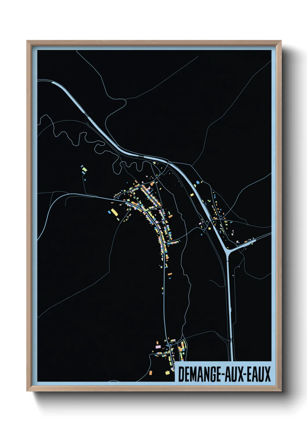 Une affiche de carte sur Demange-aux-Eaux